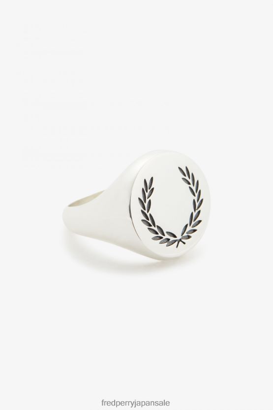 月桂冠リング ユニセックス Fred Perry メタリックシルバー F0R402113 アクセサリー