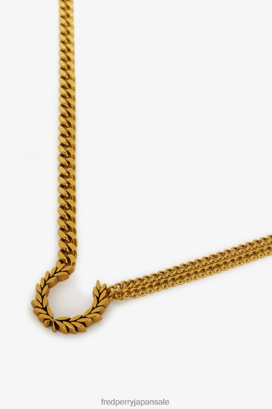 ダブルチェーン月桂冠ネックレス ユニセックス Fred Perry 金 F0R402116 アクセサリー