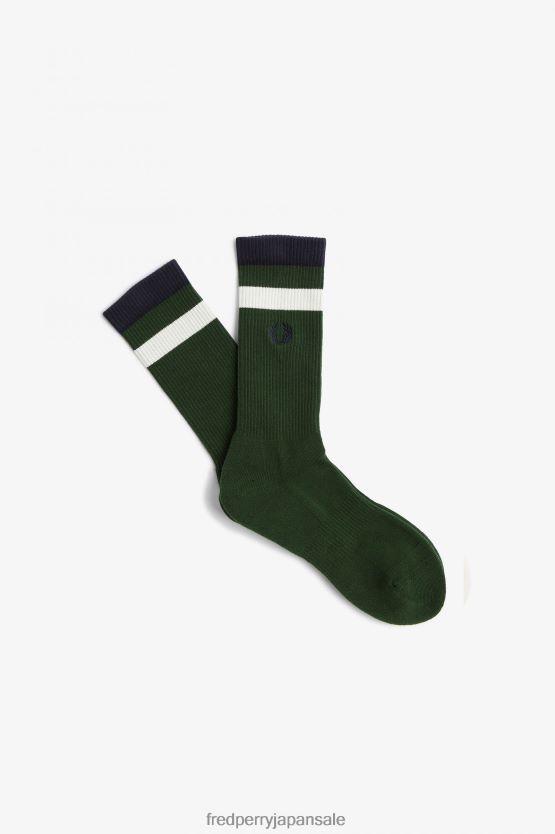 大胆なツインチップソックス ユニセックス Fred Perry アイビー F0R402125 アクセサリー