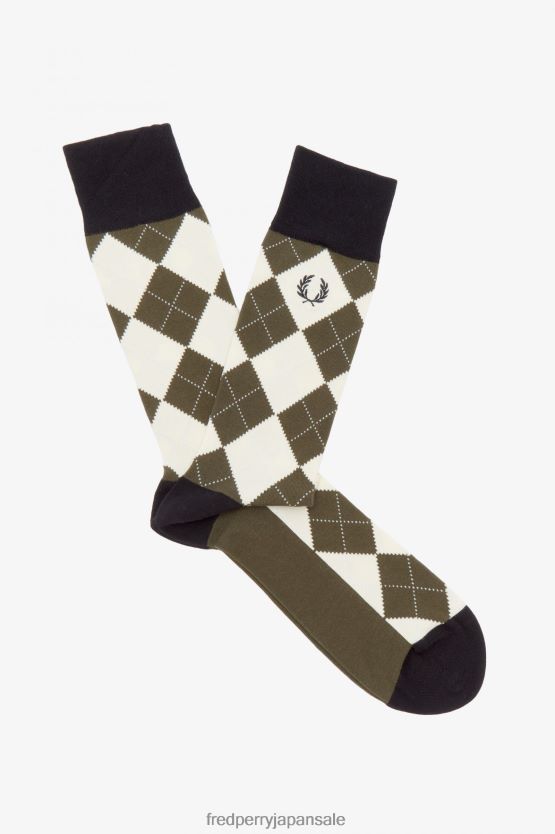 アーガイル柄の靴下 ユニセックス Fred Perry 黒 F0R402131 アクセサリー