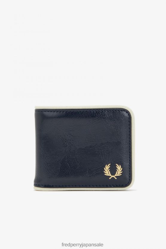 クラシックな札入れ財布 ユニセックス Fred Perry ネイビー/エクリュ F0R402140 アクセサリー
