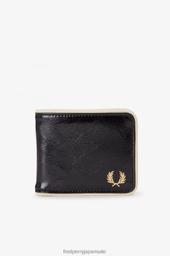 クラシックな札入れ財布 ユニセックス Fred Perry ブラック/エクリュ F0R402141 アクセサリー