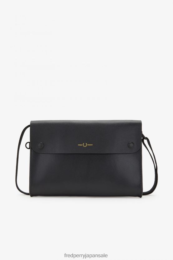 バーニッシュレザー サコッシュバッグ 女性 Fred Perry 黒 F0R402155 アクセサリー