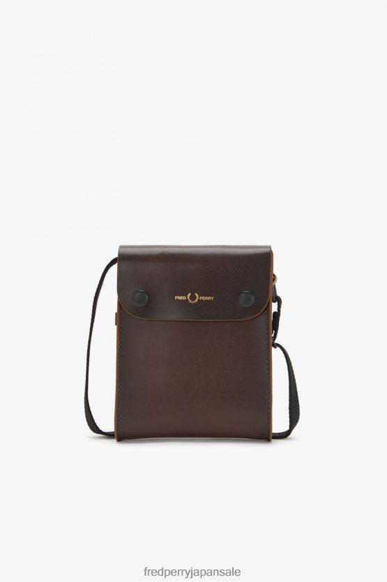 艶消しレザーポーチ 女性 Fred Perry 牛の血 F0R402156 アクセサリー