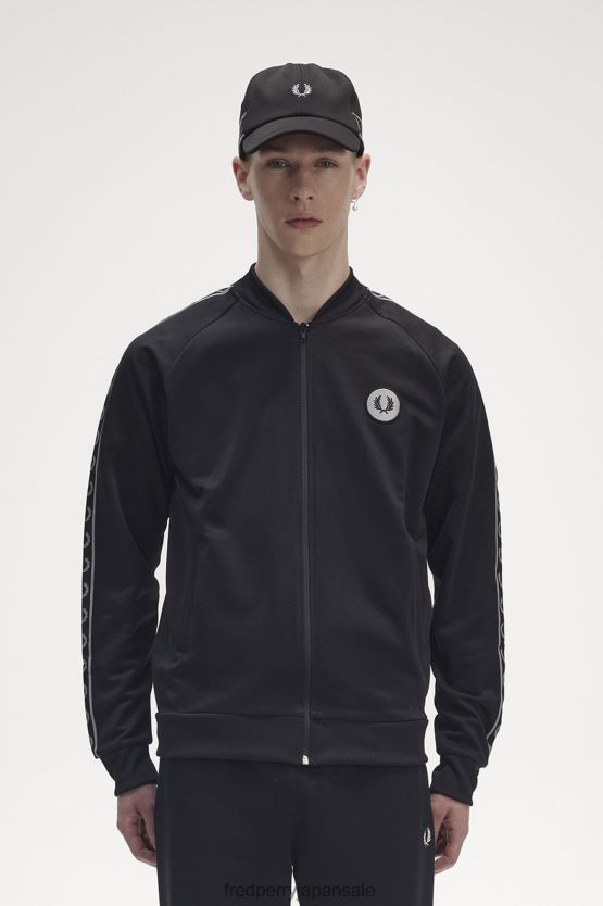 反射ボンバーネック トラック ジャケット 男性 Fred Perry 黒 F0R40216 衣類