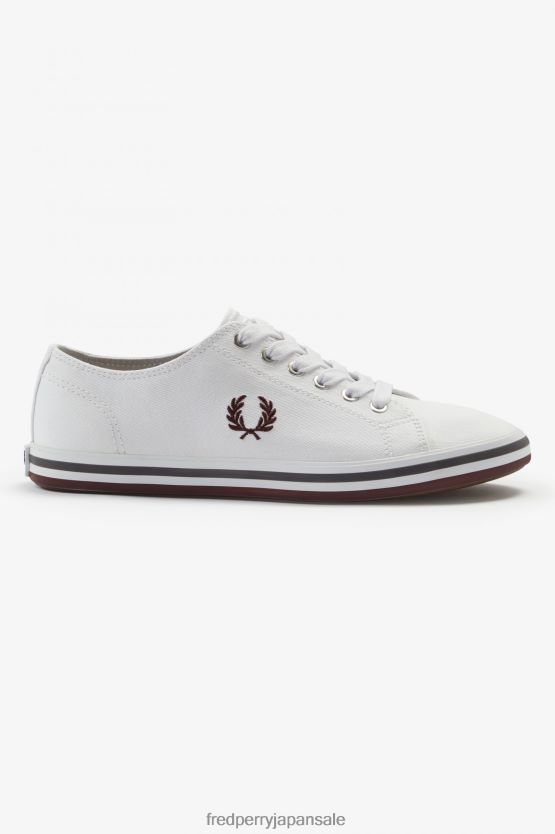 キングストン 男性 Fred Perry ホワイト/オックスブラッド F0R402212 履物