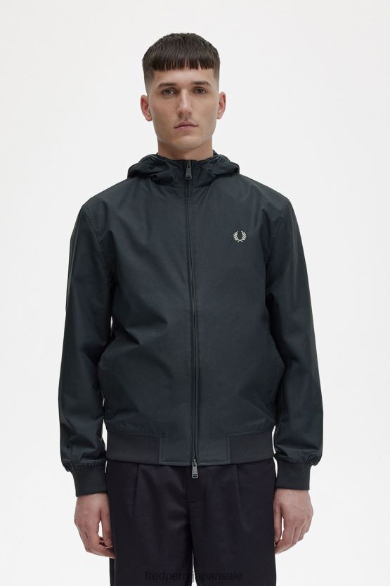 フード付きブレンサムジャケット 男性 Fred Perry 夜の緑 F0R402238 衣類