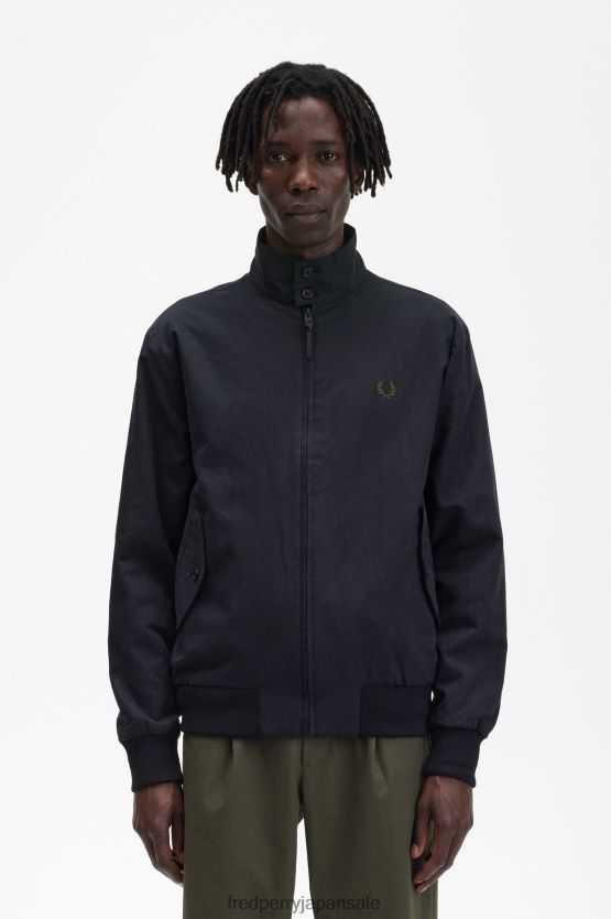 ハリントンジャケット 男性 Fred Perry 黒 F0R402243 衣類