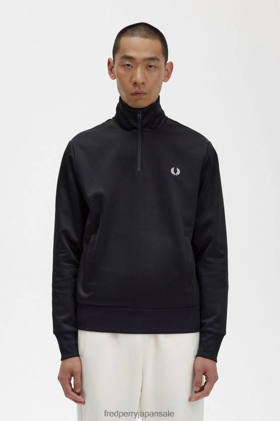ブランドカラーのトラックジャケット 男性 Fred Perry 黒 F0R40225 衣類