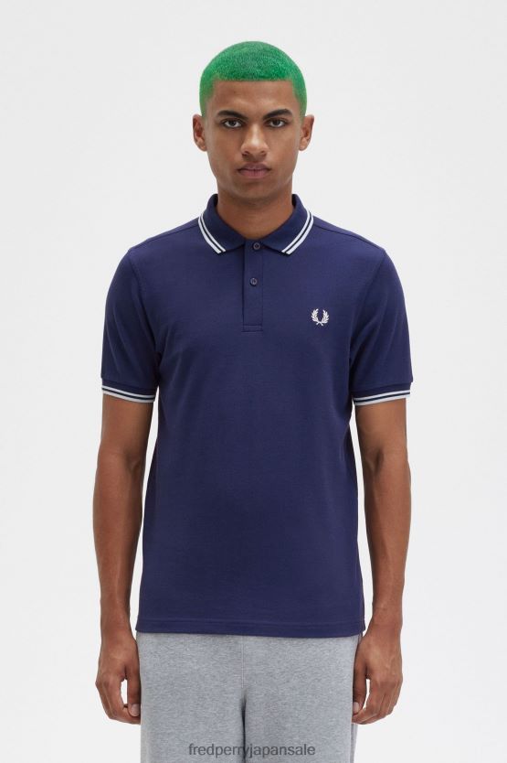 バックグラフィックポロシャツ 男性 Fred Perry フランス海軍 F0R402281 衣類