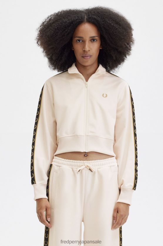 クロップドテープ トラックジャケット 女性 Fred Perry シルキーピーチ F0R40232 衣類