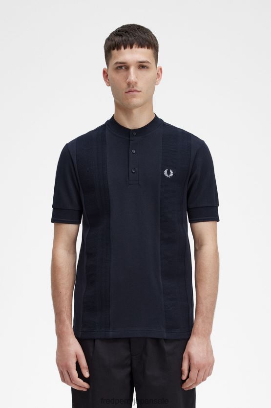 コントラストトリム ヘンリーシャツ 男性 Fred Perry 海軍 F0R402333 衣類
