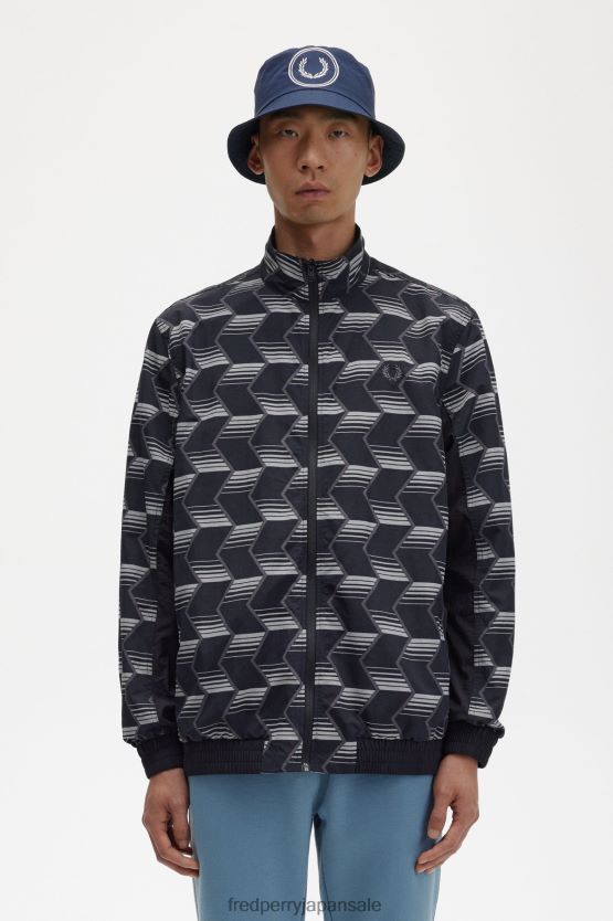 シェブロンストライプシェルジャケット 男性 Fred Perry 黒 F0R40234 衣類