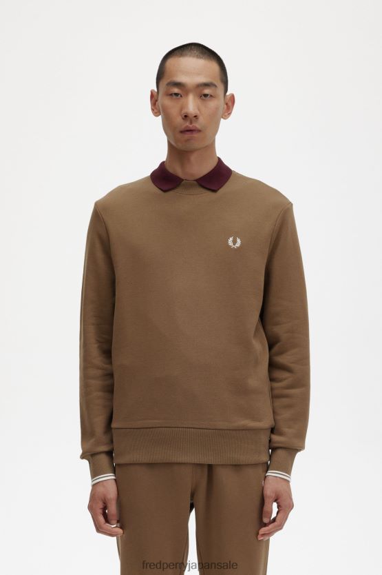 クルーネックスウェットシャツ 男性 Fred Perry 影のある石 F0R40236 衣類