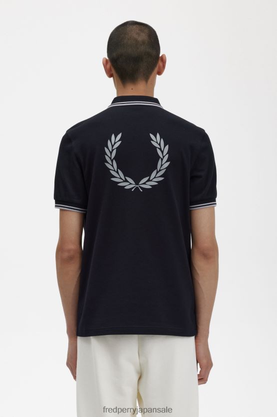 バックグラフィックポロシャツ 男性 Fred Perry 黒 F0R402363 衣類