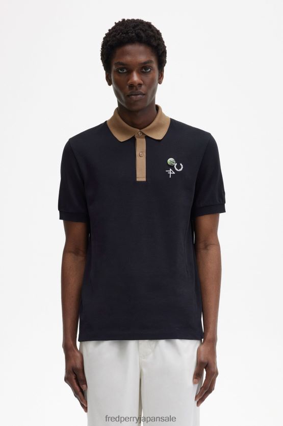コントラストカラー ポロシャツ 男性 Fred Perry ネイビーブルー F0R402370 衣類
