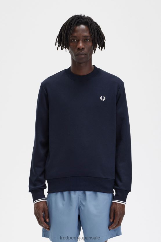 クルーネックスウェットシャツ 男性 Fred Perry 海軍 F0R40240 衣類