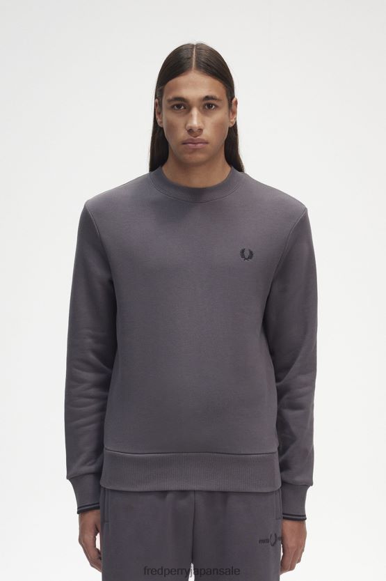 クルーネックスウェットシャツ 男性 Fred Perry ガンメタル F0R402403 衣類