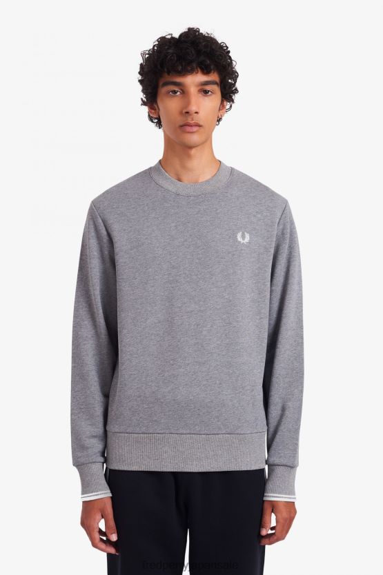 クルーネックスウェットシャツ 男性 Fred Perry スチールマール F0R402417 衣類