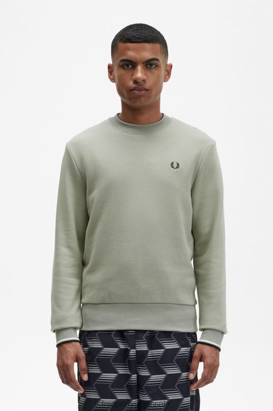 クルーネックスウェットシャツ 男性 Fred Perry 海草 F0R402426 衣類