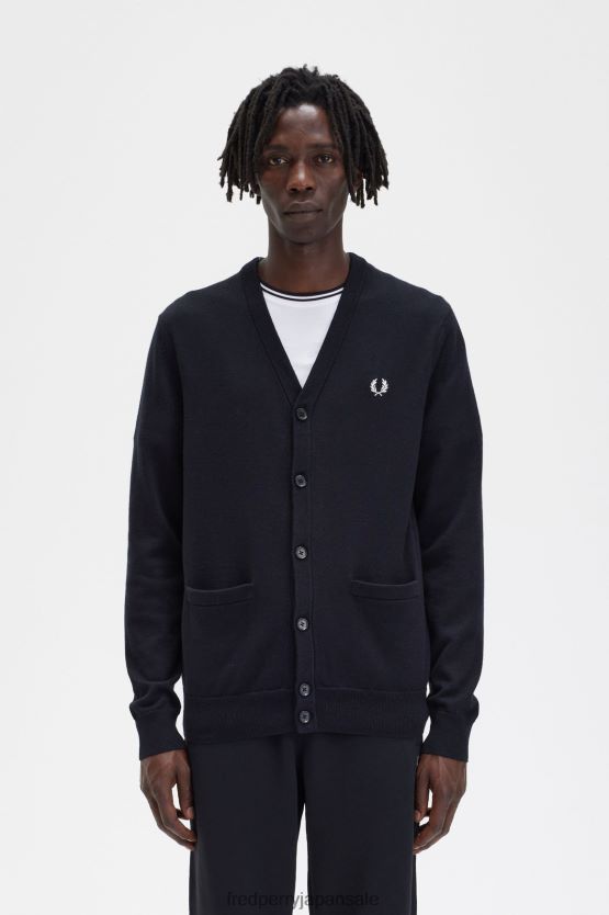 クラシックカーディガン 男性 Fred Perry 黒 F0R402445 衣類