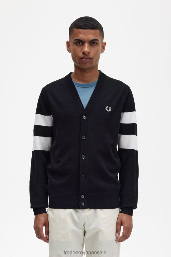 チップスリーブカーディガン 男性 Fred Perry 黒 F0R402447 衣類