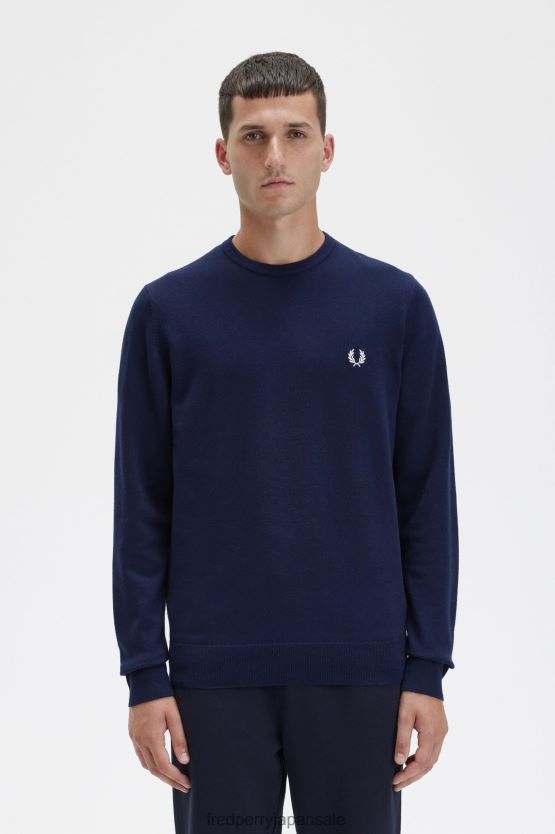 クラシックなクルーネックセーター 男性 Fred Perry 海軍 F0R402451 衣類
