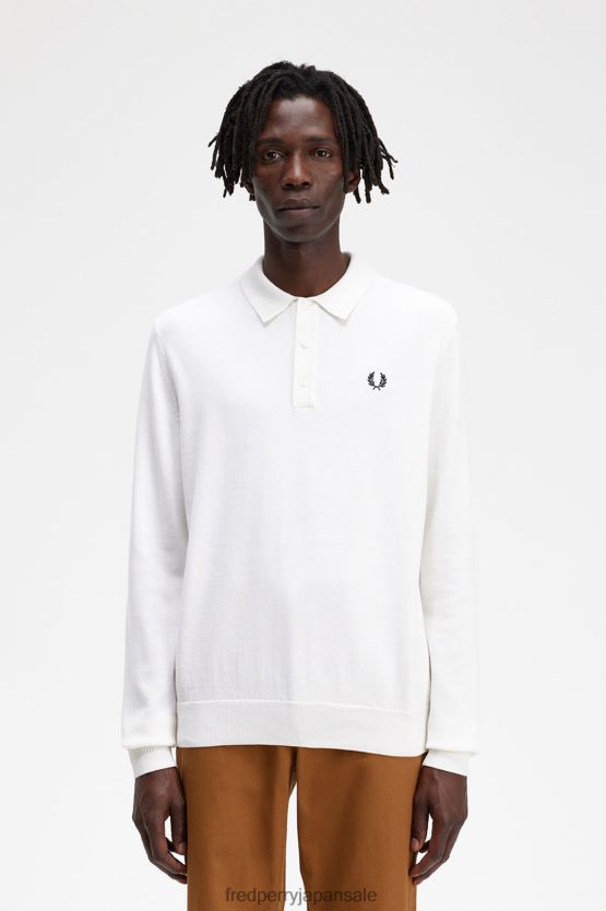 クラシックな長袖ニットシャツ 男性 Fred Perry 白雪姫 F0R402458 衣類