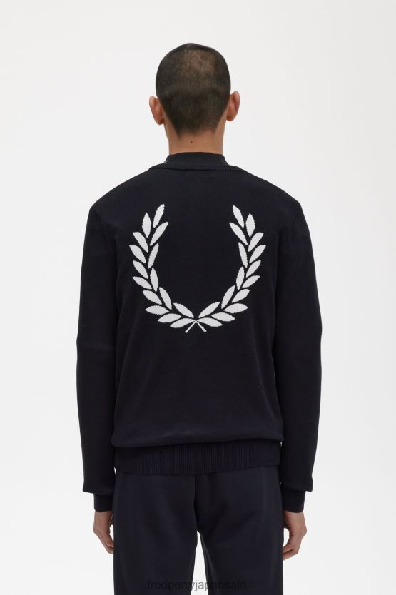 グラフィック 月桂冠 セーター 男性 Fred Perry 黒 F0R402460 衣類