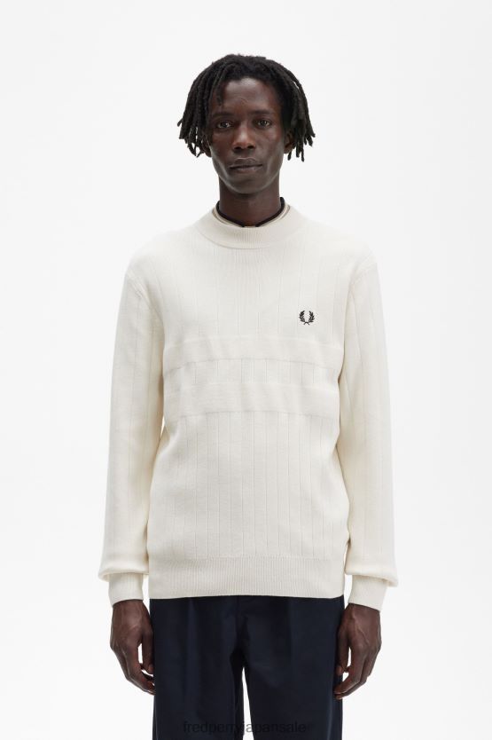 同系色ストライプ クルーネックセーター 男性 Fred Perry 生成り F0R402464 衣類