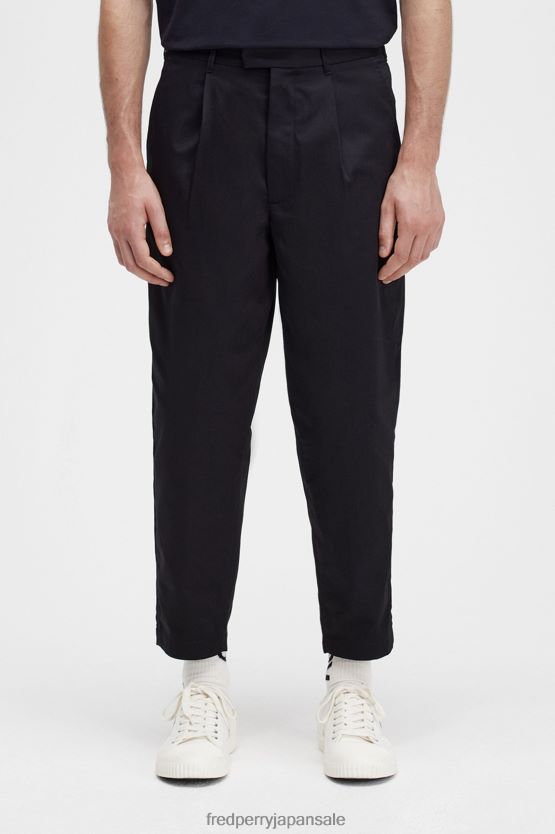 クロップドツイルパンツ 男性 Fred Perry 黒 F0R40247 衣類