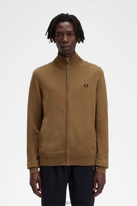 クラシックなジップスルーカーディガン 男性 Fred Perry 影のある石 F0R402470 衣類