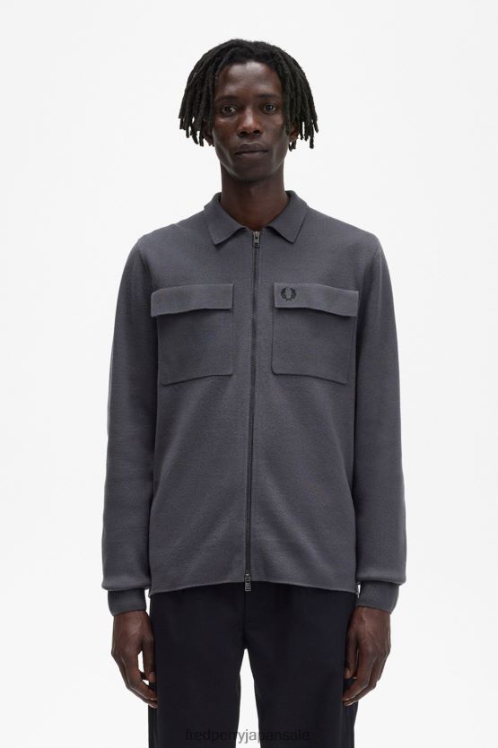 グラフィックプリント カーディガン 男性 Fred Perry ガンメタル F0R402474 衣類