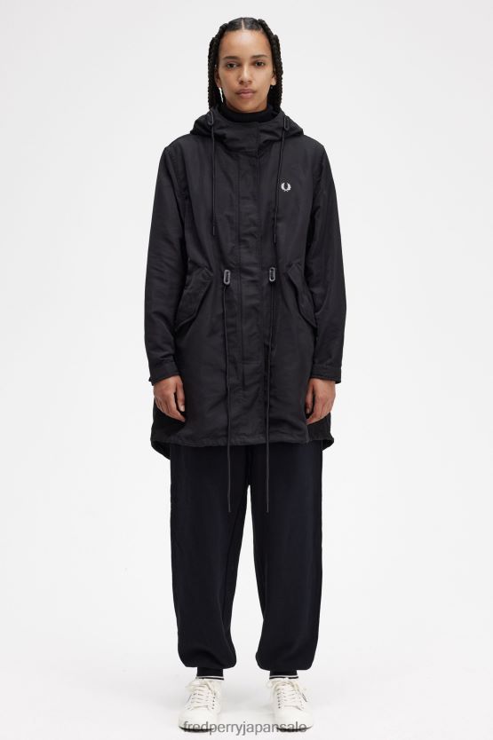 シェルパーカー 女性 Fred Perry 黒 F0R402595 衣類