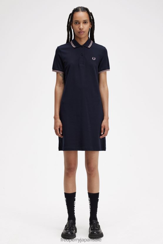 ツインチップ シャツドレス 女性 Fred Perry 海軍 F0R402610 衣類