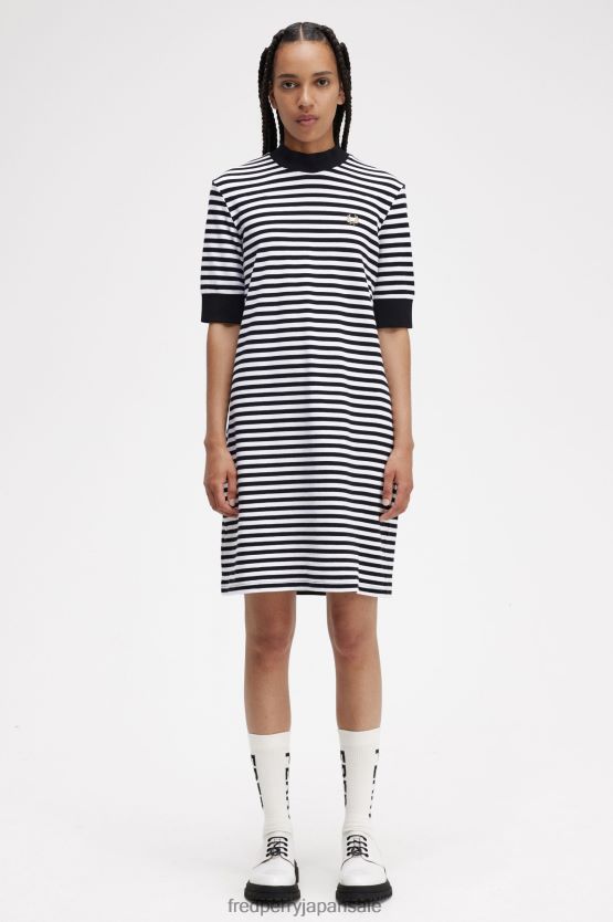 ストライプピケドレス 女性 Fred Perry 白雪姫 F0R402614 衣類
