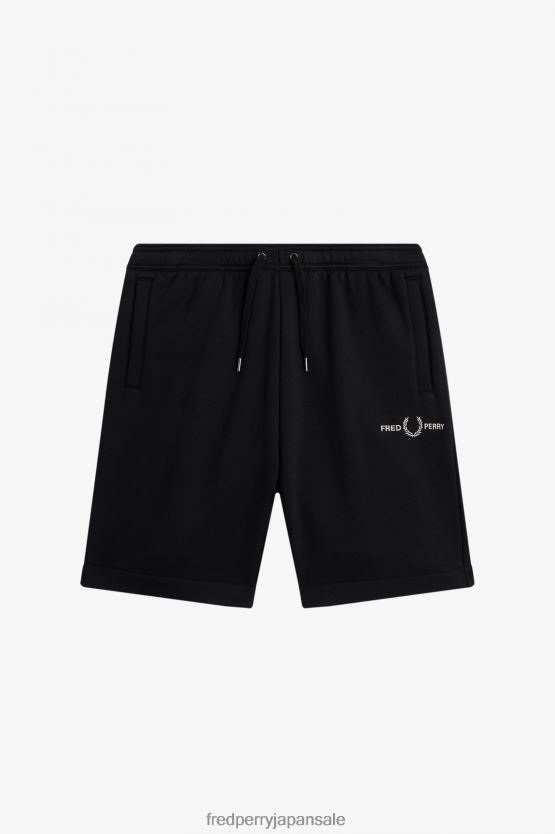 刺繍入りスウェットショートパンツ 男性 Fred Perry 海軍 F0R40262 衣類