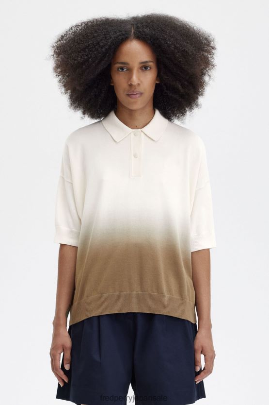 オンブルニットシャツ 女性 Fred Perry シルキーピーチ F0R402670 衣類