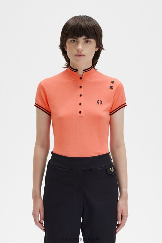 ニットシャツ 女性 Fred Perry サンゴの熱 F0R402672 衣類