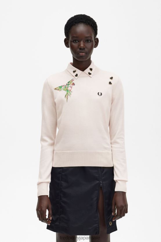 刺繍入りジャンパー 女性 Fred Perry 黒 F0R402678 衣類