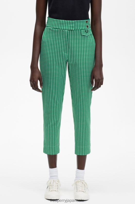 ギンガムチェックパンツ 女性 Fred Perry ミルキーピンク F0R402691 衣類