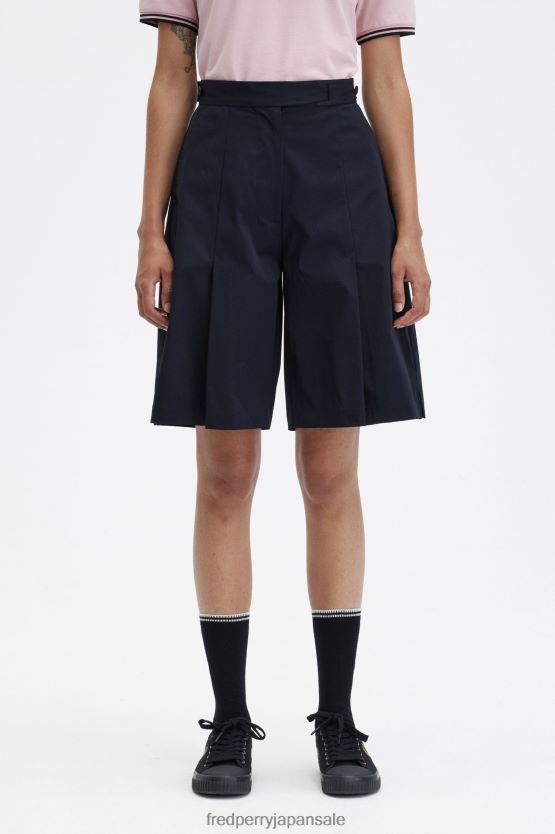 プリーツショート 女性 Fred Perry 黒 F0R402694 衣類