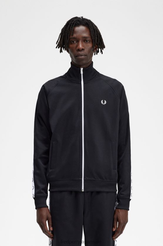テープ付きトラックジャケット 男性 Fred Perry 黒 F0R4028 衣類