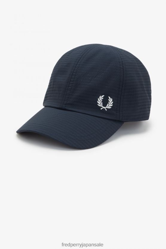 デュアルブランドのシアサッカーキャップ ユニセックス Fred Perry 海軍 F0R40283 アクセサリー