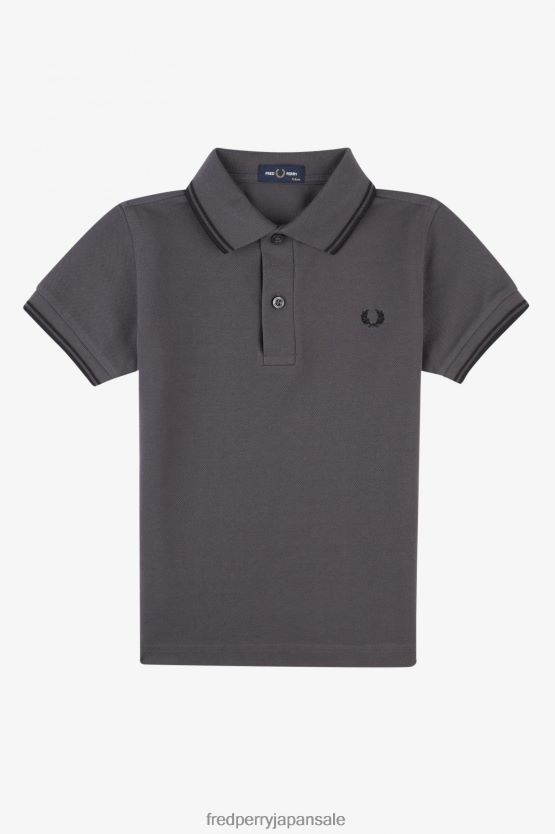K ツインチップシャツ 子供たち Fred Perry ガンメタル/ブラック F0R402709 衣類