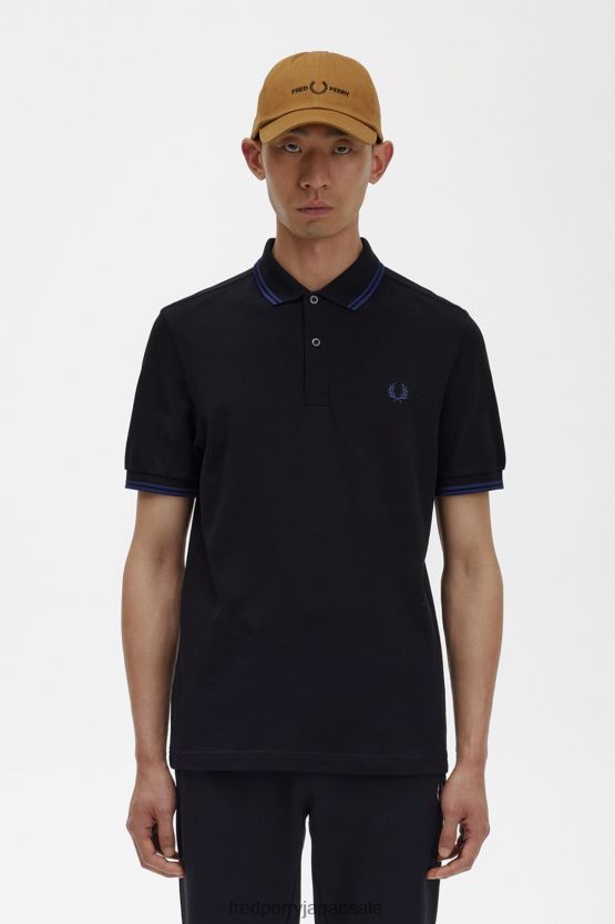 M3600 2 シャツ 男性 Fred Perry ブラック/フレンチネイビー F0R402302 衣類