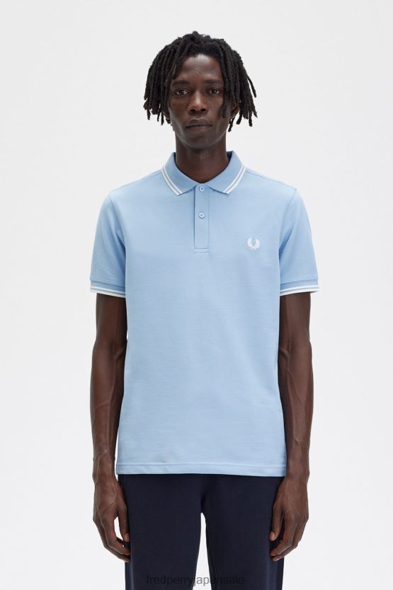 M3600 2 シャツ 男性 Fred Perry スカイブルー/スノーホワイト F0R402306 衣類