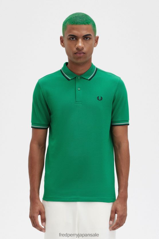 M3600 3 シャツ 男性 Fred Perry グリーン/シーグラス/ネイビー F0R402311 衣類