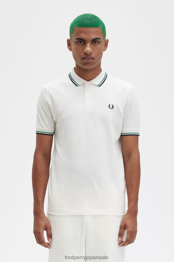 M3600 3 シャツ 男性 Fred Perry ライトエクリュ/グリーン/ネイビー F0R402316 衣類