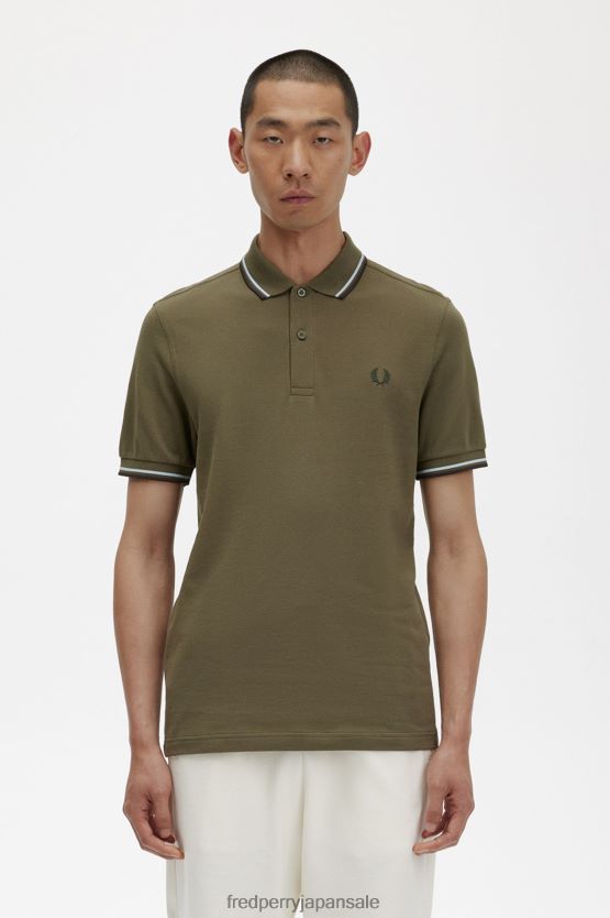 M3600 3 シャツ 男性 Fred Perry ユニフォームグリーン/ライトアイス/ナイトグリーン F0R402328 衣類